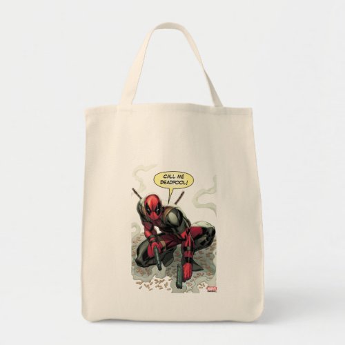 Deadpool Crouched With Smoking Guns Tote Bag