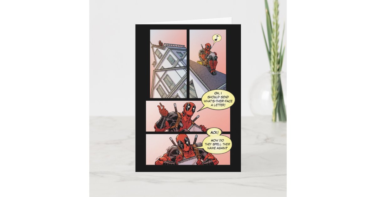 Deadpool Drawing on the Roof Card | Zazzle