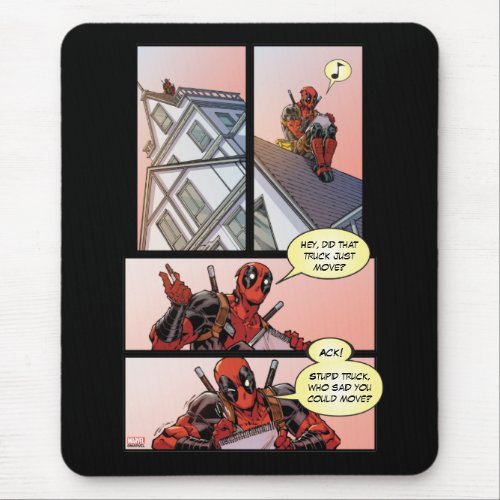 Deadpool Drawing on the Roof Mouse Pad