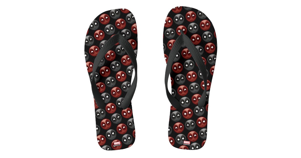 Deadpool Emoji Icons Flip Flops Zazzle