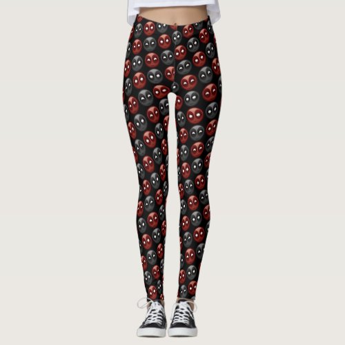 Deadpool Emoji Icons Leggings