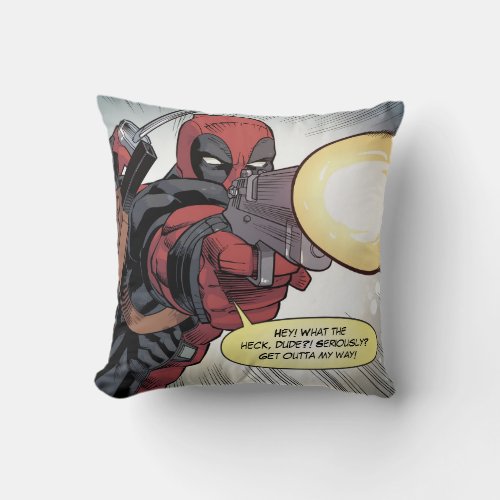 Deadpool Fires Back Throw Pillow