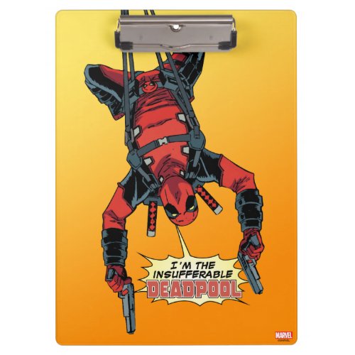 Deadpool Hanging From Harness Clipboard