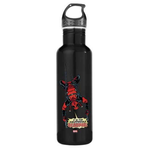 Deadpool Hanging From Harness Water Bottle