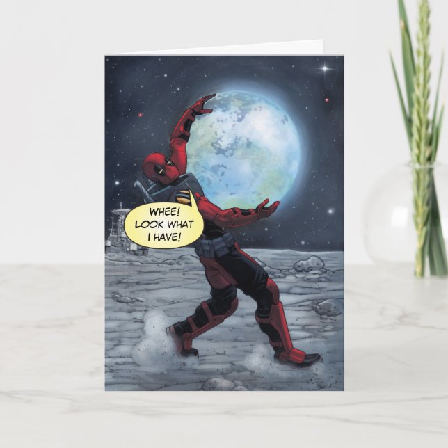 Deadpool Holding The Earth Card (Front)
