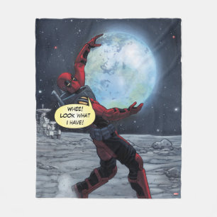 Deadpool Holding The Earth Fleece Blanket
