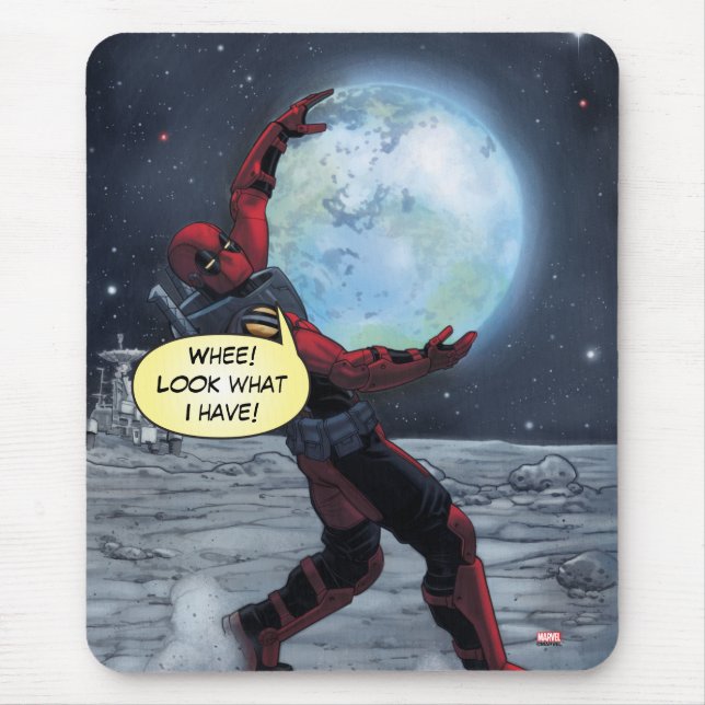 Deadpool Holding The Earth Mouse Pad (Front)