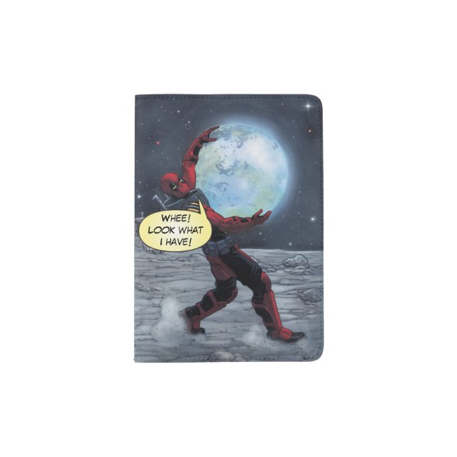 Deadpool Holding The Earth Passport Holder (Front)