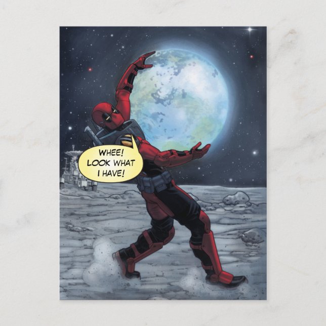 Deadpool Holding The Earth Postcard (Front)