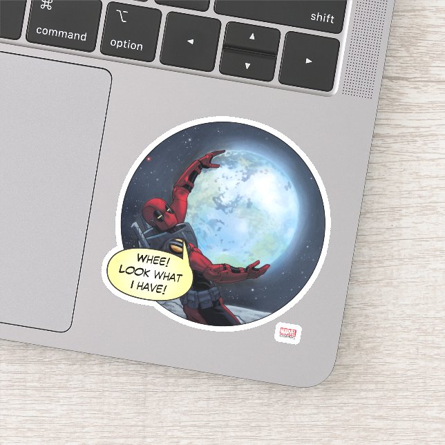 Deadpool Holding The Earth Sticker (Detail)