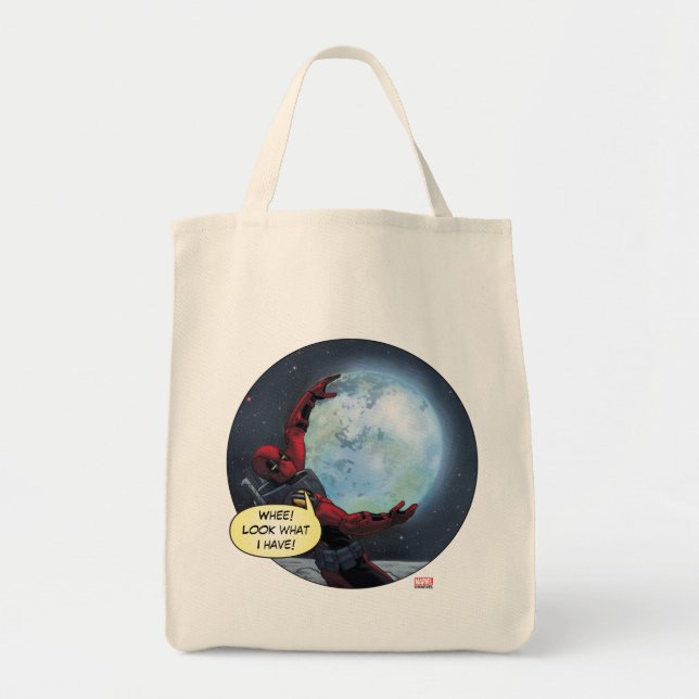 Deadpool Holding The Earth Tote Bag (Front)