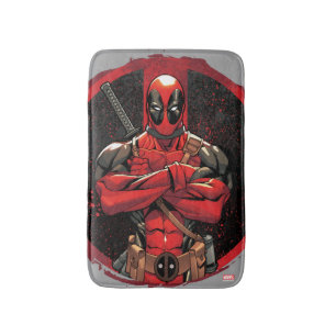 Deadpool in Paint Splatter Logo Bathroom Mat