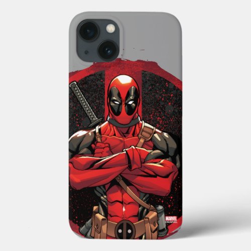 Deadpool in Paint Splatter Logo iPhone 13 Case