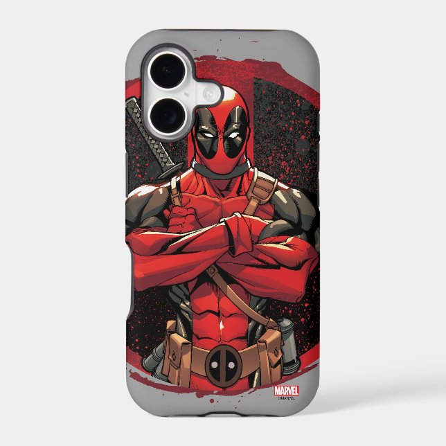 Deadpool in Paint Splatter Logo Iphone Case (Back)
