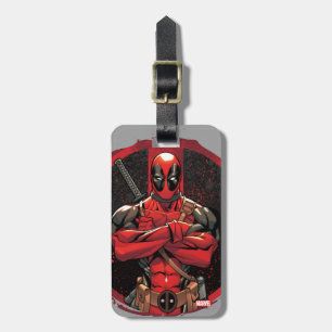 Deadpool in Paint Splatter Logo Luggage Tag
