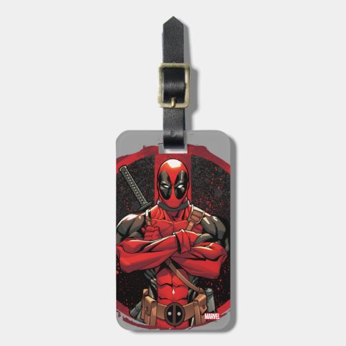 Deadpool in Paint Splatter Logo Luggage Tag