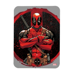 Deadpool in Paint Splatter Logo Magnet