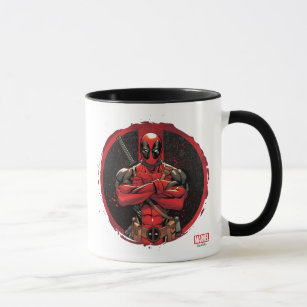 Deadpool in Paint Splatter Logo Mug