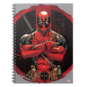Deadpool in Paint Splatter Logo Notebook