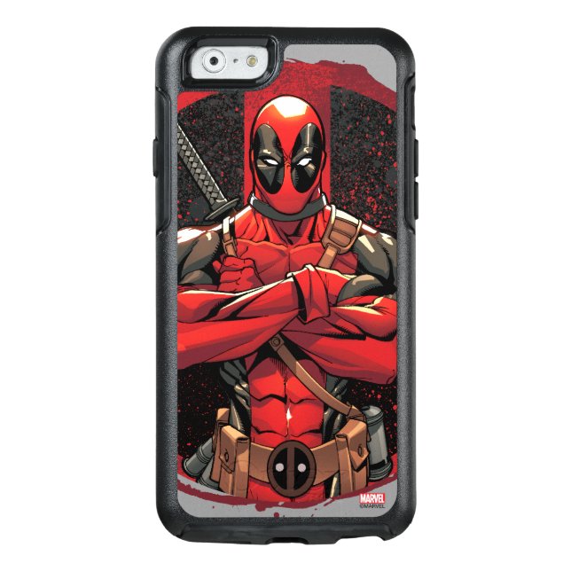 Deadpool in Paint Splatter Logo Otterbox iPhone Case (Back)