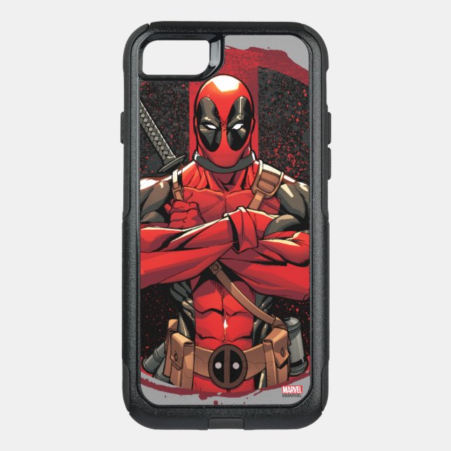 Deadpool in Paint Splatter Logo Otterbox iPhone Case (Back)
