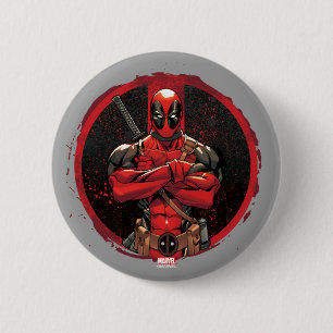 Deadpool in Paint Splatter Logo Pinback Button