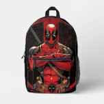 Deadpool in Paint Splatter Logo Printed Backpack