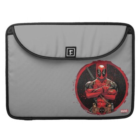 Deadpool In Paint Splatter Logo Sleeve For Macbook Pro