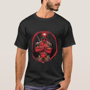 Deadpool in Paint Splatter Logo T-Shirt