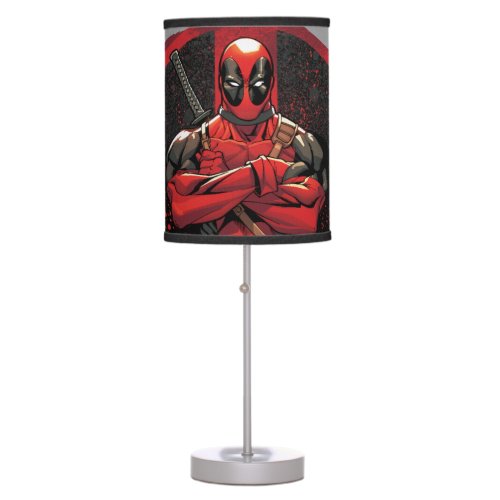 Deadpool in Paint Splatter Logo Table Lamp