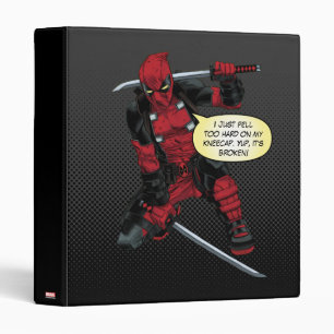 Deadpool Kneeling With Swords 3 Ring Binder