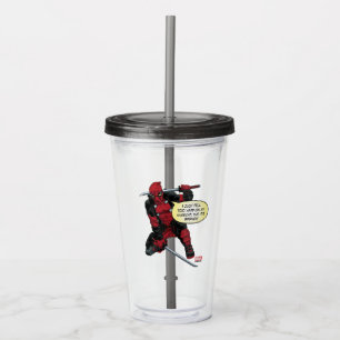 Deadpool Kneeling With Swords Acrylic Tumbler