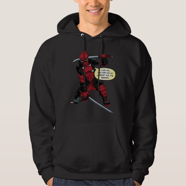 Deadpool Kneeling With Swords Hoodie (Front)