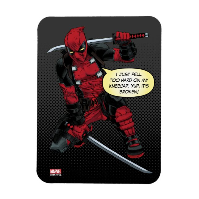 Deadpool Kneeling With Swords Magnet (Vertical)