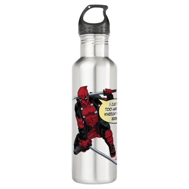 Deadpool Kneeling With Swords Stainless Steel Water Bottle (Front)