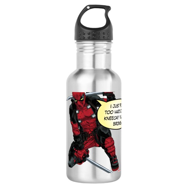 Deadpool Kneeling With Swords Stainless Steel Water Bottle (Front)