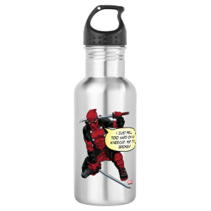 Deadpool Kneeling With Swords Stainless Steel Water Bottle