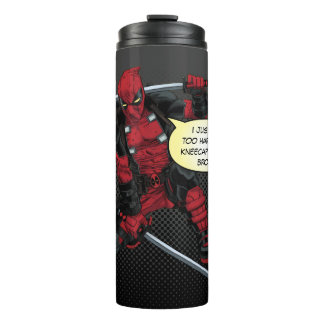 Deadpool Kneeling With Swords Thermal Tumbler
