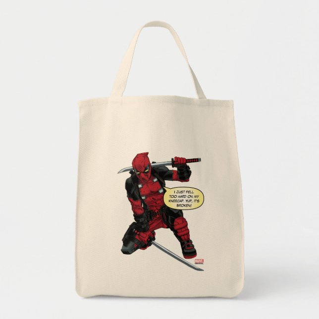 Deadpool Kneeling With Swords Tote Bag (Front)
