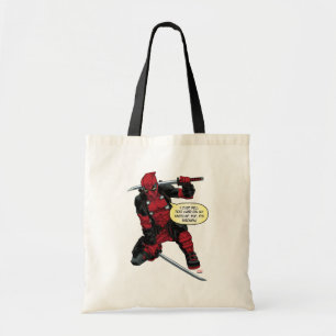 Deadpool Kneeling With Swords Tote Bag