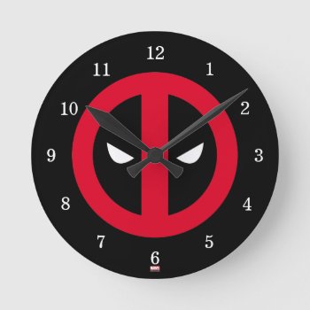 Deadpool Logo Round Clock by deadpool at Zazzle