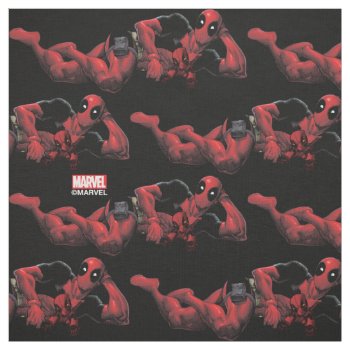 Deadpool Lying Down With Toy Fabric by deadpool at Zazzle