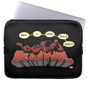 Deadpool Lying Down With Toy Laptop Sleeve