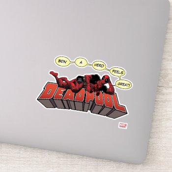 Deadpool Lying Down With Toy Sticker by deadpool at Zazzle