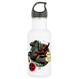 Deadpool on Horseback Stainless Steel Water Bottle