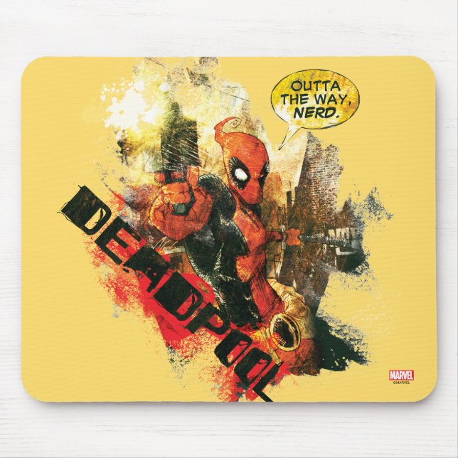 Deadpool Outta The Way Nerd Mouse Pad (Front)