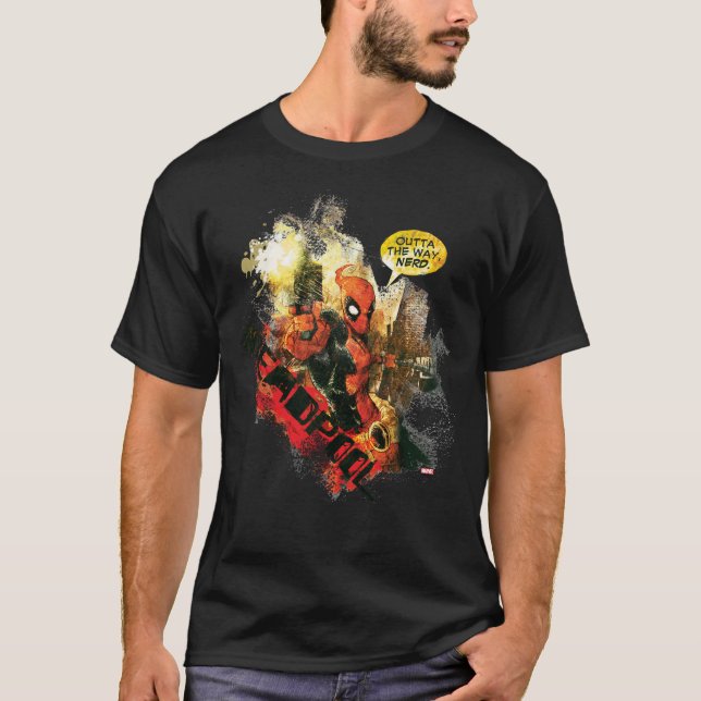 Deadpool Outta The Way Nerd T-Shirt (Front)