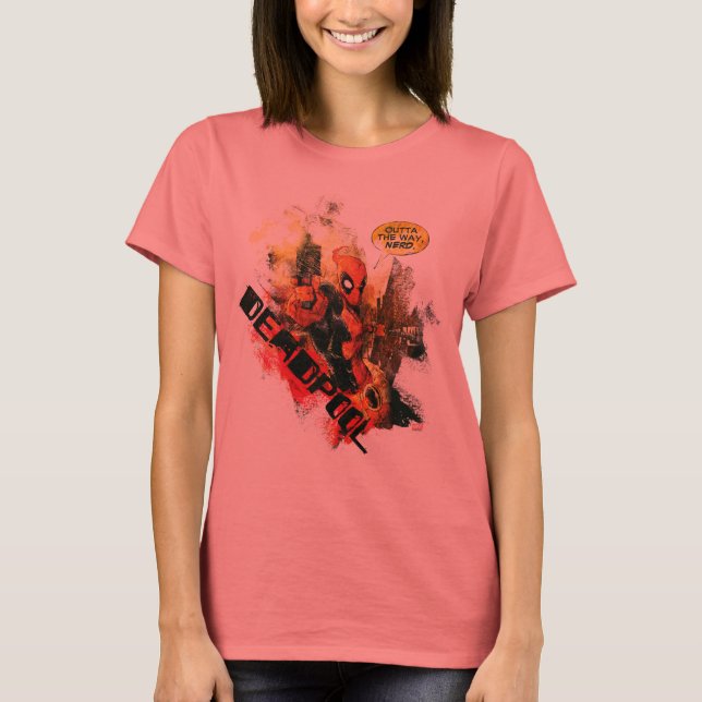 Deadpool Outta The Way Nerd T-Shirt (Front)
