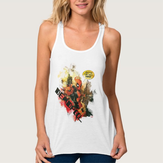 Deadpool Outta The Way Nerd Tank Top (Front)