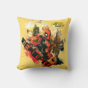 Deadpool Outta The Way Nerd Throw Pillow
